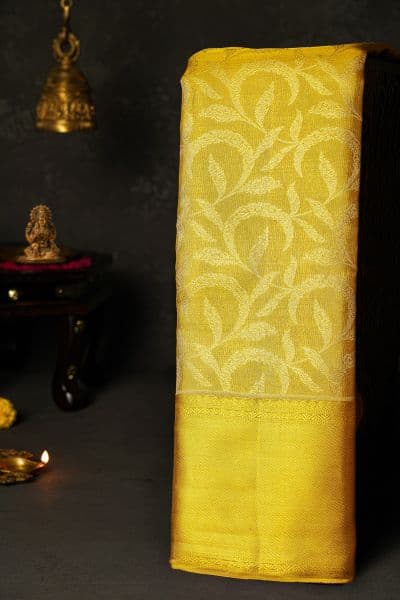 Kancheepuram Tissue Gold — pure Kanchipuram silk saree sourced from India for US families by CeremonyVerse