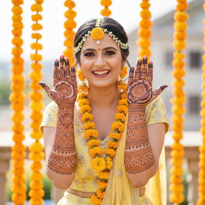 Pastel Yellow Mehendi