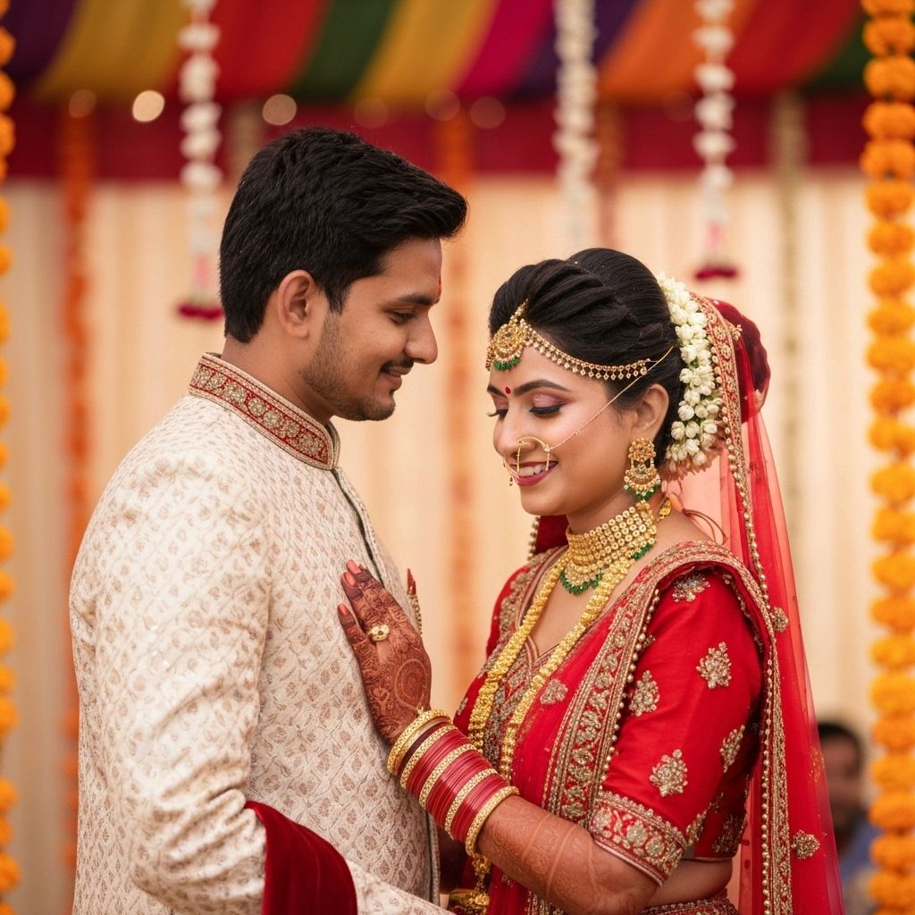 Priya and Michael Thompson wedding portrait